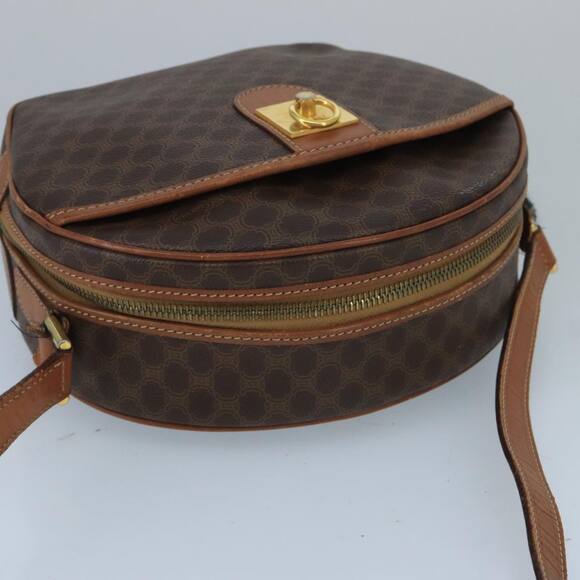 CELINE Macadam Canvas Shoulder Bag Pvc Leather Brown Gold - Picture 5 of 12